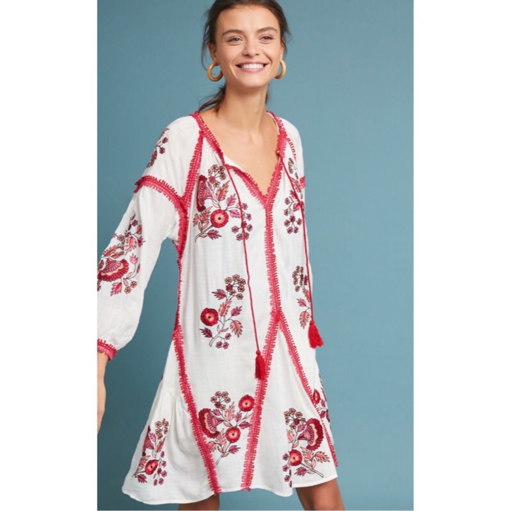 Anthropologie Embroidered Tunic Dress - Picture 4 of 8